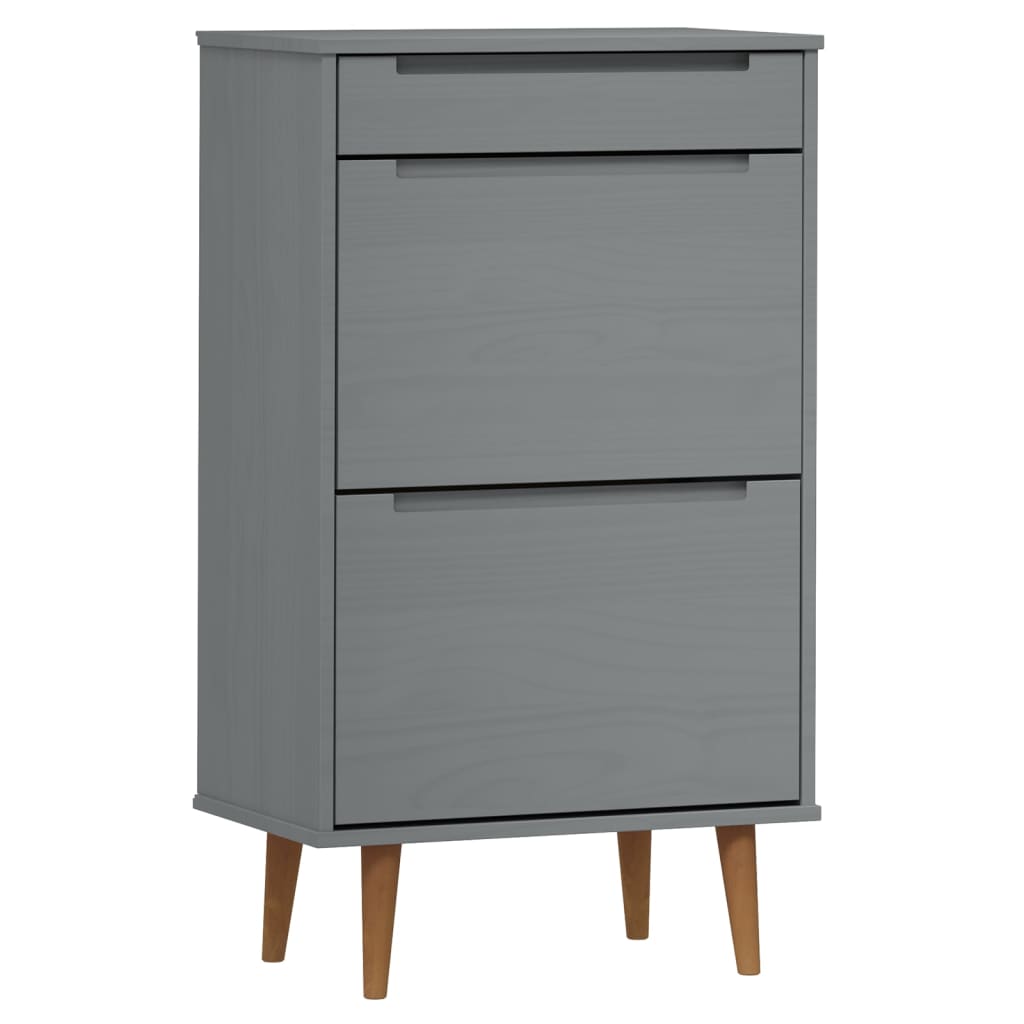 Vidaxl Shoe cabinet Molde 59.5x35x103 cm Solid pine Gray