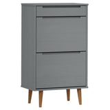 Armoire à chaussures vidaxl moude 59.5x35x103 cm en pin massif gris