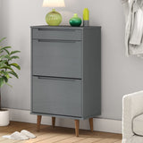 Vidaxl Shoe cabinet Molde 59.5x35x103 cm Solid pine Gray