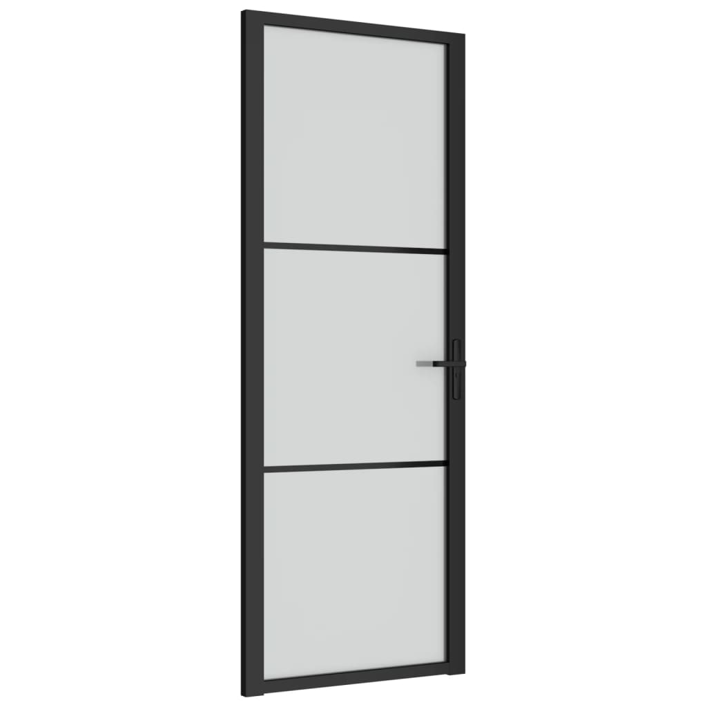 Vidaxl Porte intérieure 76x201,5 cm Verre Matt et aluminium noir