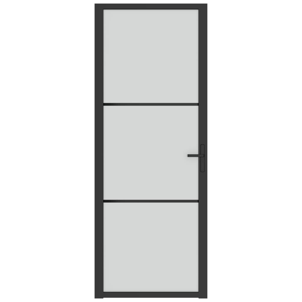 Vidaxl Porte intérieure 76x201,5 cm Verre Matt et aluminium noir