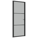 VIDAXL Innenür 83x201,5 cm Mattglas und Aluminiumschwarz