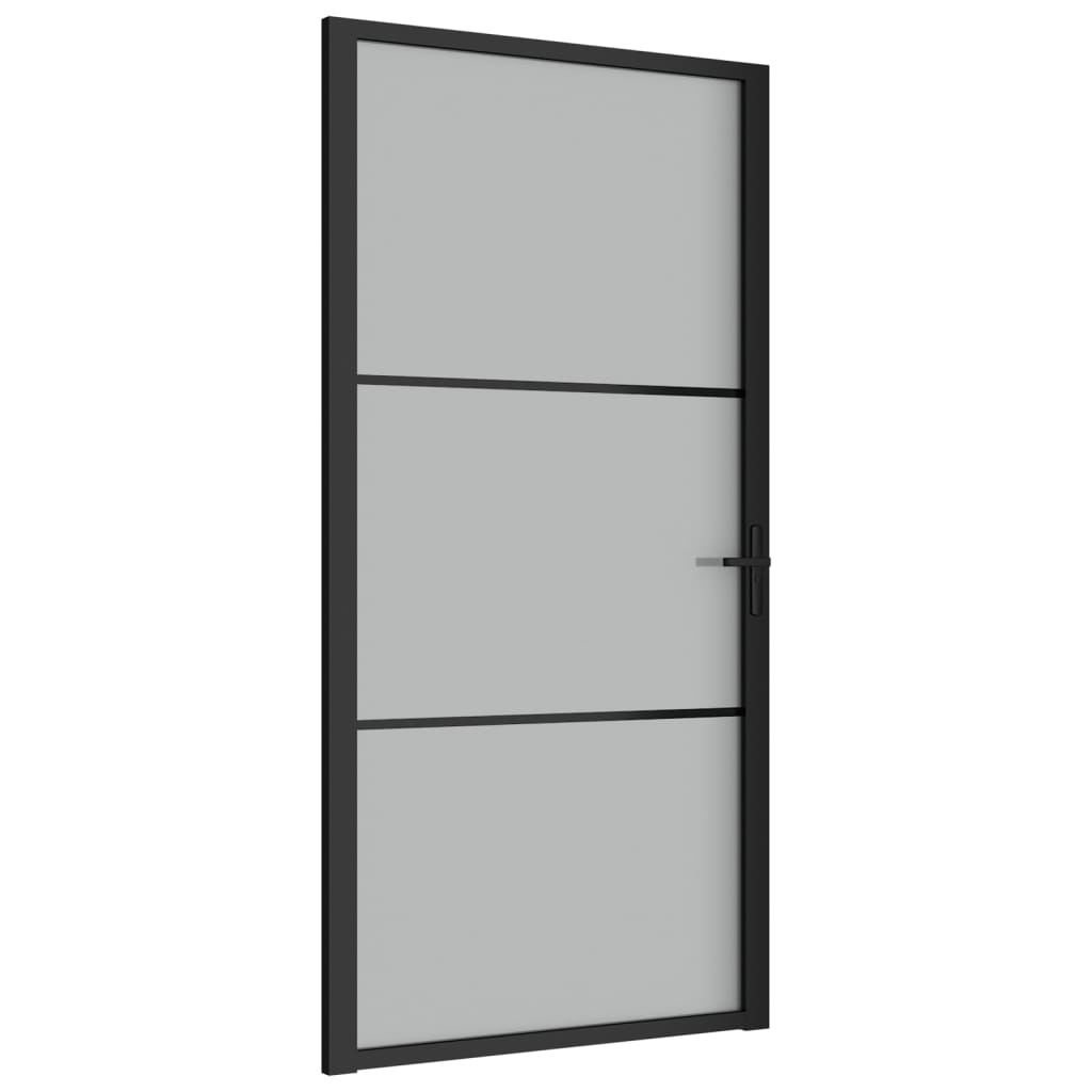 Porta interna Vidaxl 102.5x201.5 cm vetro Matt e nero in alluminio