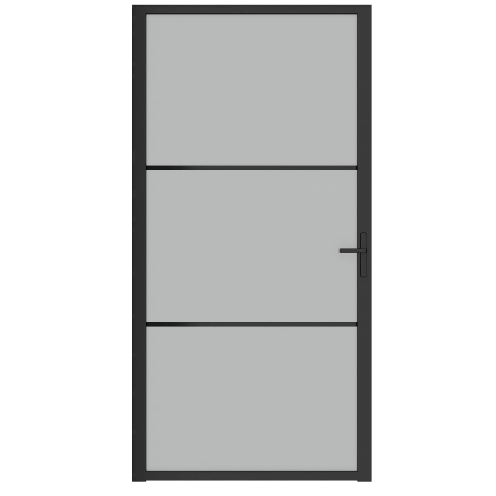 Vidaxl Porte intérieure 102.5x201,5 cm en verre Matt et en aluminium noir