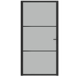 Vidaxl Inner Door 102.5x201.5 cm de vidrio mate y negro de aluminio