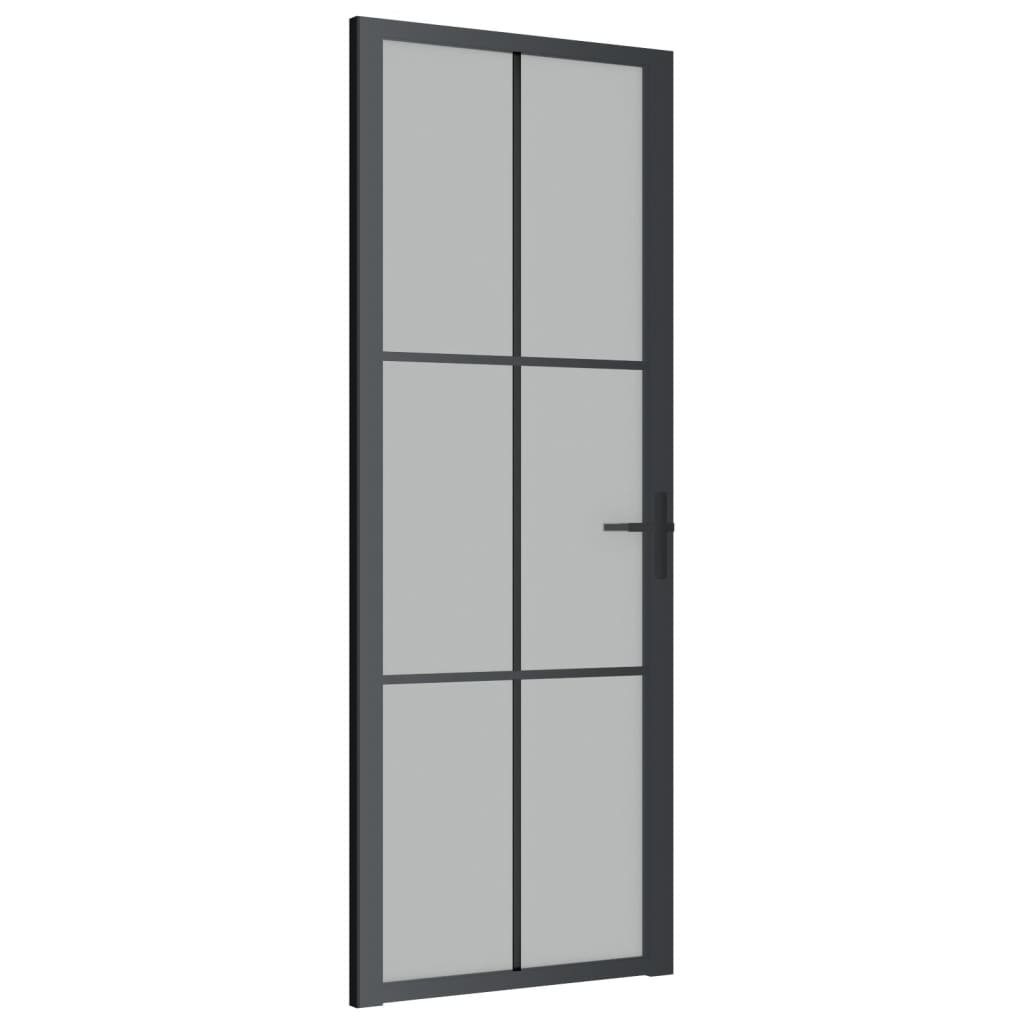 Vidaxl Innenür 76x201,5 cm Mattglas und Aluminiumschwarz