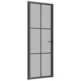 Vidaxl Innenür 76x201,5 cm Mattglas und Aluminiumschwarz