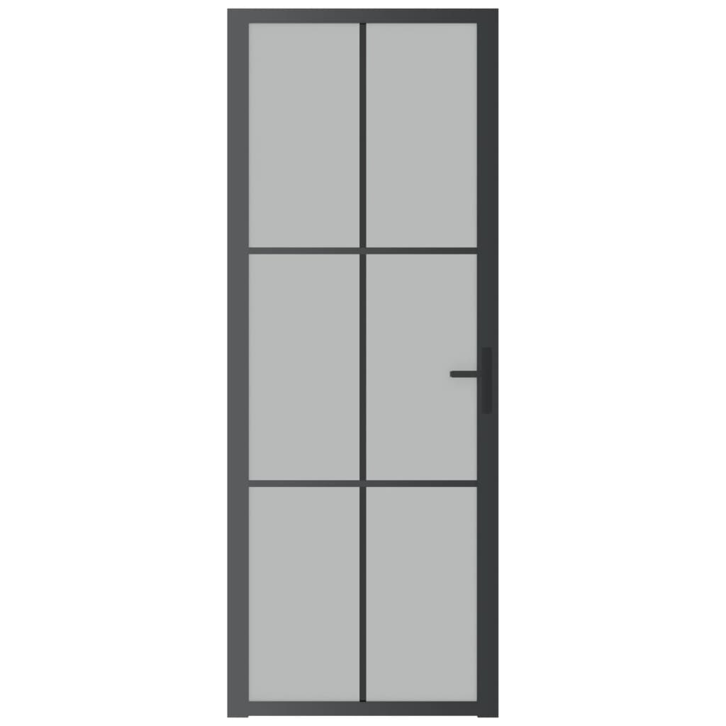 Vidaxl Porte intérieure 76x201,5 cm Verre Matt et aluminium noir