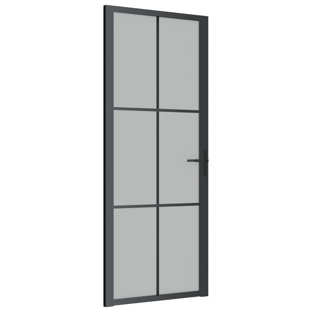 Vidaxl Porte intérieure 83x201,5 cm en verre Matt et en aluminium noir