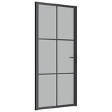 Vidaxl Innenür 93x201,5 cm Mattglas und Aluminiumschwarz