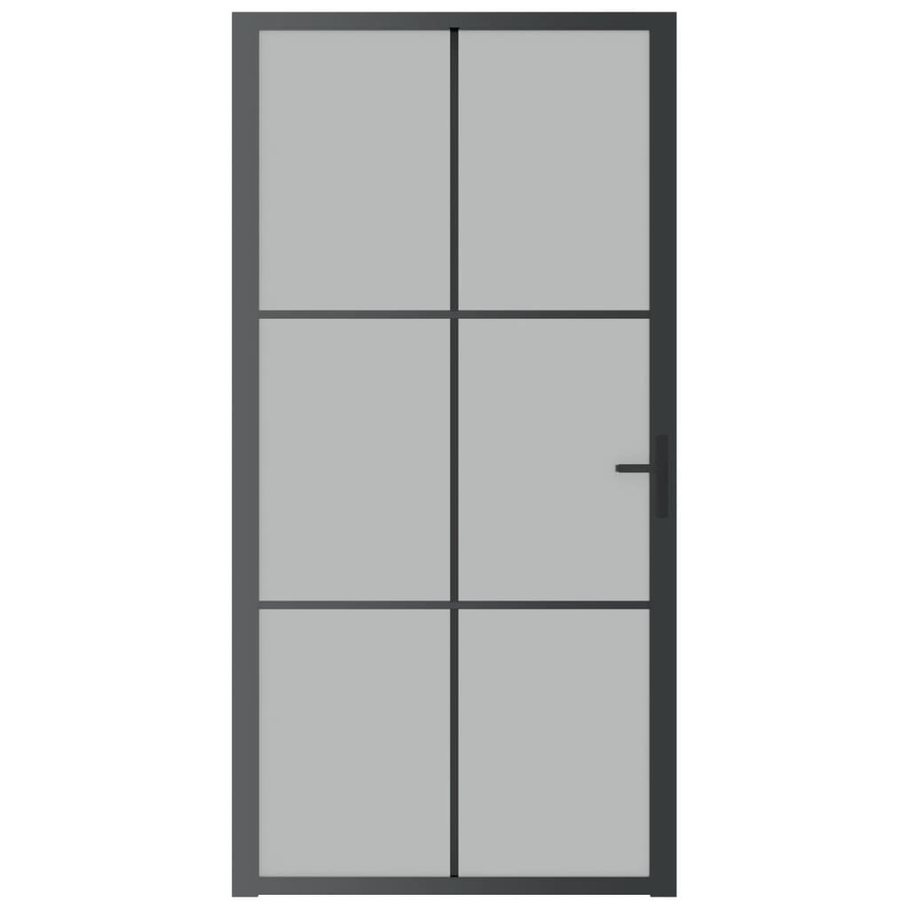 Vidaxl Inner Door 102.5x201.5 cm de vidrio mate y negro de aluminio