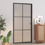 Vidaxl Inner Door 102.5x201.5 cm de vidrio mate y negro de aluminio