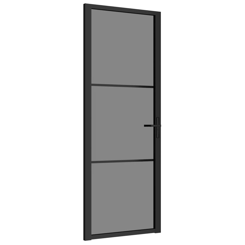 Vidaxl Porta interna 76x201,5 cm ESG vetro e nero in alluminio