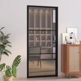 Vidaxl inner door 93x201.5 cm ESG glass and aluminum black