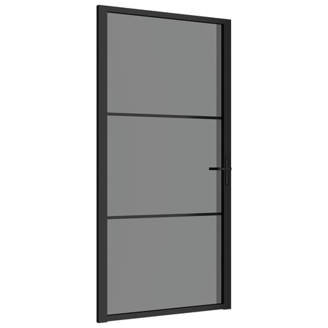 VidaXL Binnendeur 102,5x201,5 cm ESG-glas en aluminium zwart