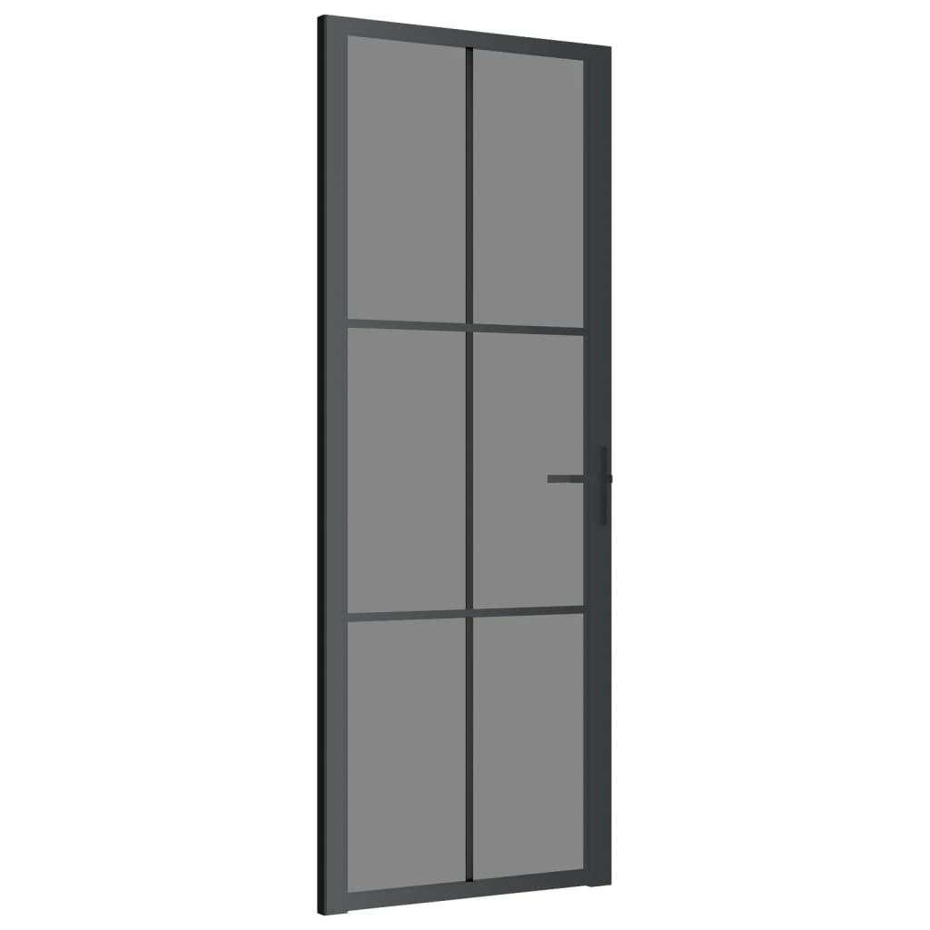 Vidaxl Porta interna 76x201,5 cm ESG vetro e nero in alluminio