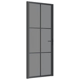 VidaXL Binnendeur 83x201,5 cm ESG-glas en aluminium zwart