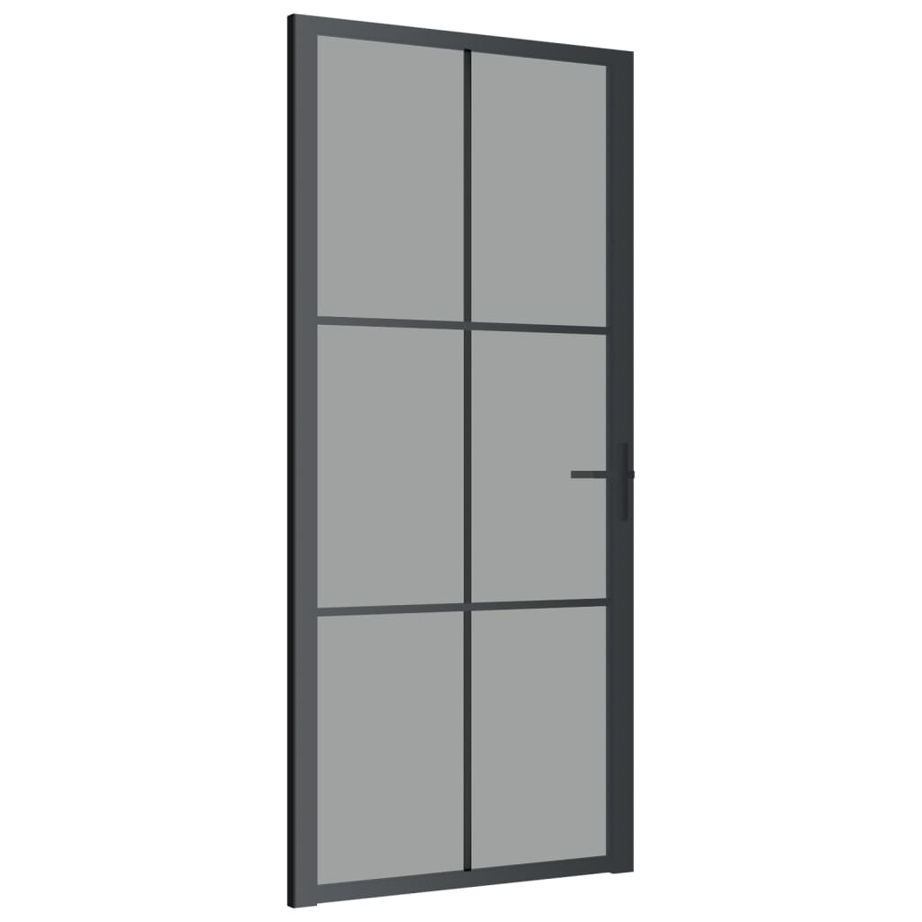 Vidaxl bannent Dier 93x201.5 cm esg Glas an Aluminium schwaarz