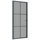 VidaXL Binnendeur 93x201,5 cm ESG-glas en aluminium zwart