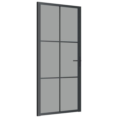 VidaXL Binnendeur 93x201,5 cm ESG-glas en aluminium zwart