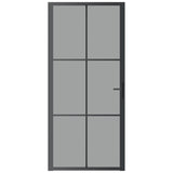 Vidaxl Inner Door 93x201.5 cm de vidrio ESG y negro de aluminio