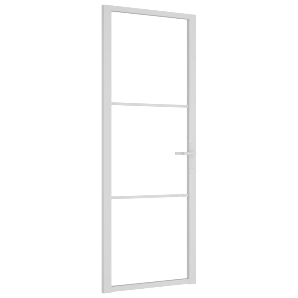 VIDAXL Innenür 76x201,5 cm ESG -Glas und Aluminium weiß