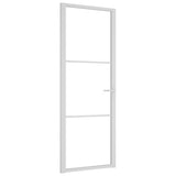 VIDAXL Innenür 76x201,5 cm ESG -Glas und Aluminium weiß