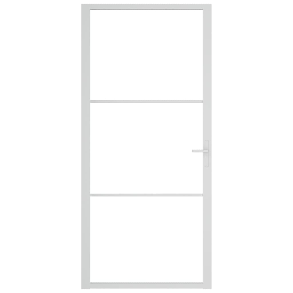 Vidaxl Porte intérieure 93x201.5 cm Verre ESG et aluminium blanc