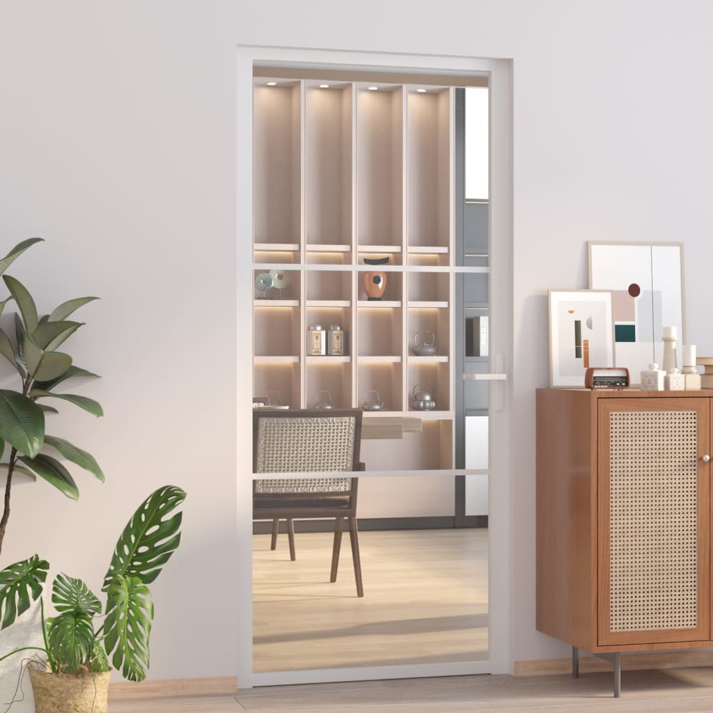 Vidaxl inner door 93x201.5 cm ESG glass and aluminum white