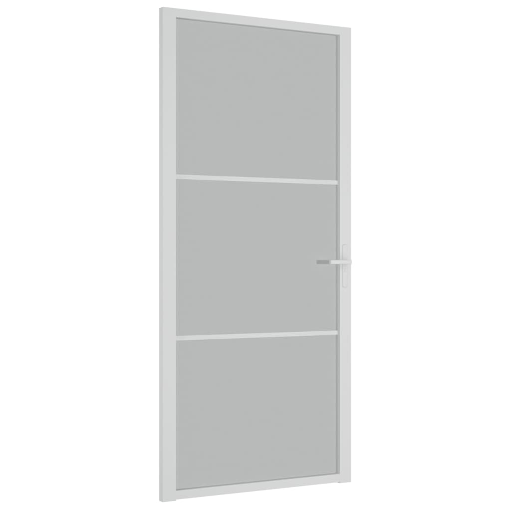 VidaXL Binnendeur 93x201,5 cm matglas en aluminium wit