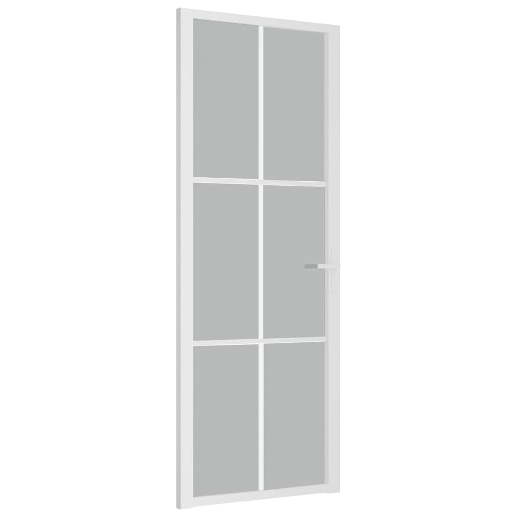 Vidaxl Porte intérieure 76x201,5 cm Verre Matt et aluminium blanc