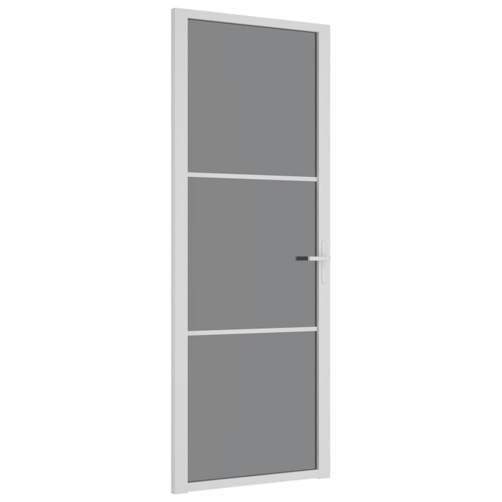 VidaXL Binnendeur 76x201,5 cm ESG-glas en aluminium wit