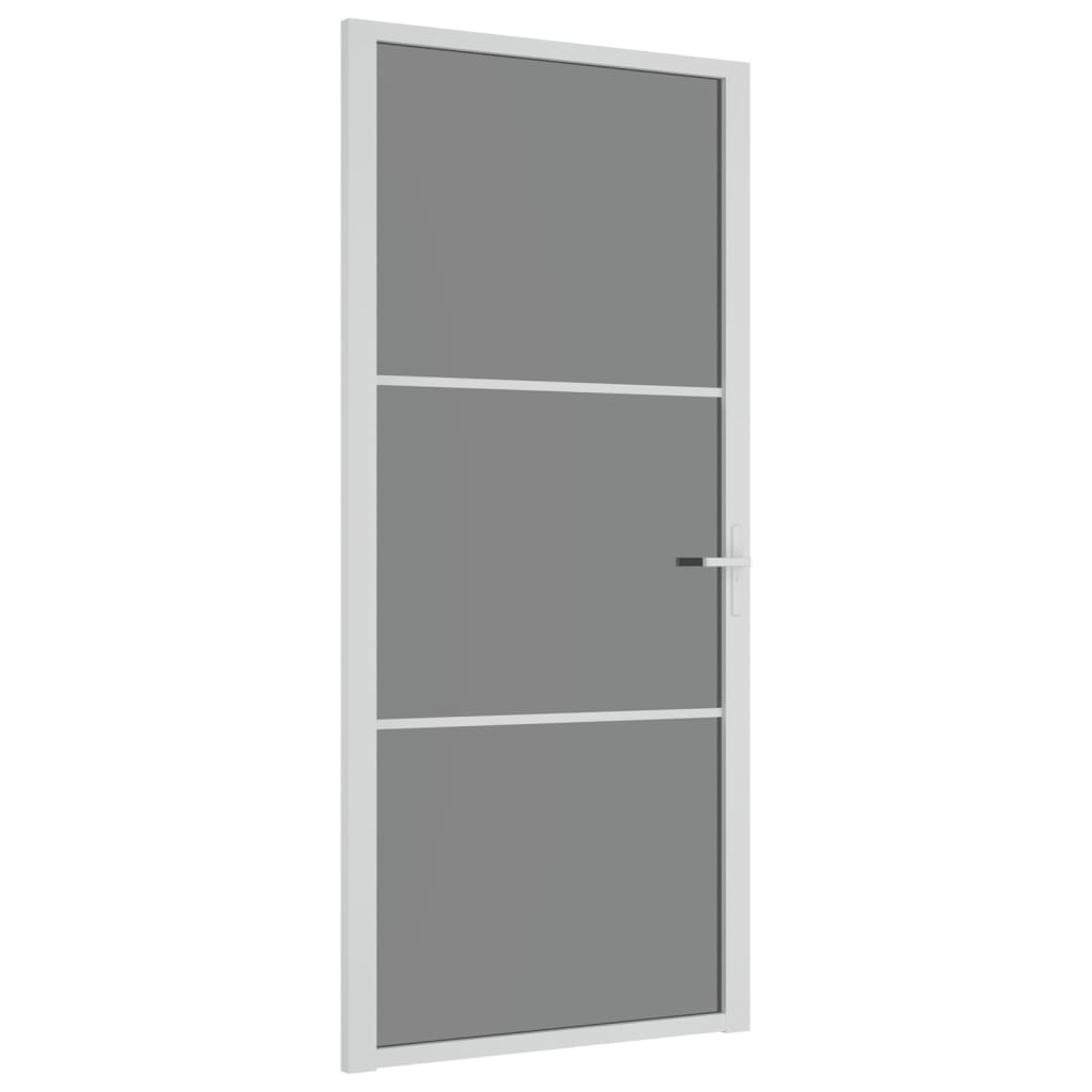 Vidaxl Puerta interior 93x201.5 cm de vidrio ESG y aluminio blanco