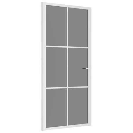 VidaXL Binnendeur 93x201,5 cm ESG-glas en aluminium wit