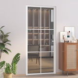 Vidaxl Puerta interior 93x201.5 cm de vidrio ESG y aluminio blanco