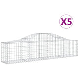 Vidaxl Schans kurve 5 st hvælvede 200x30x40 60 cm galvaniseret jern