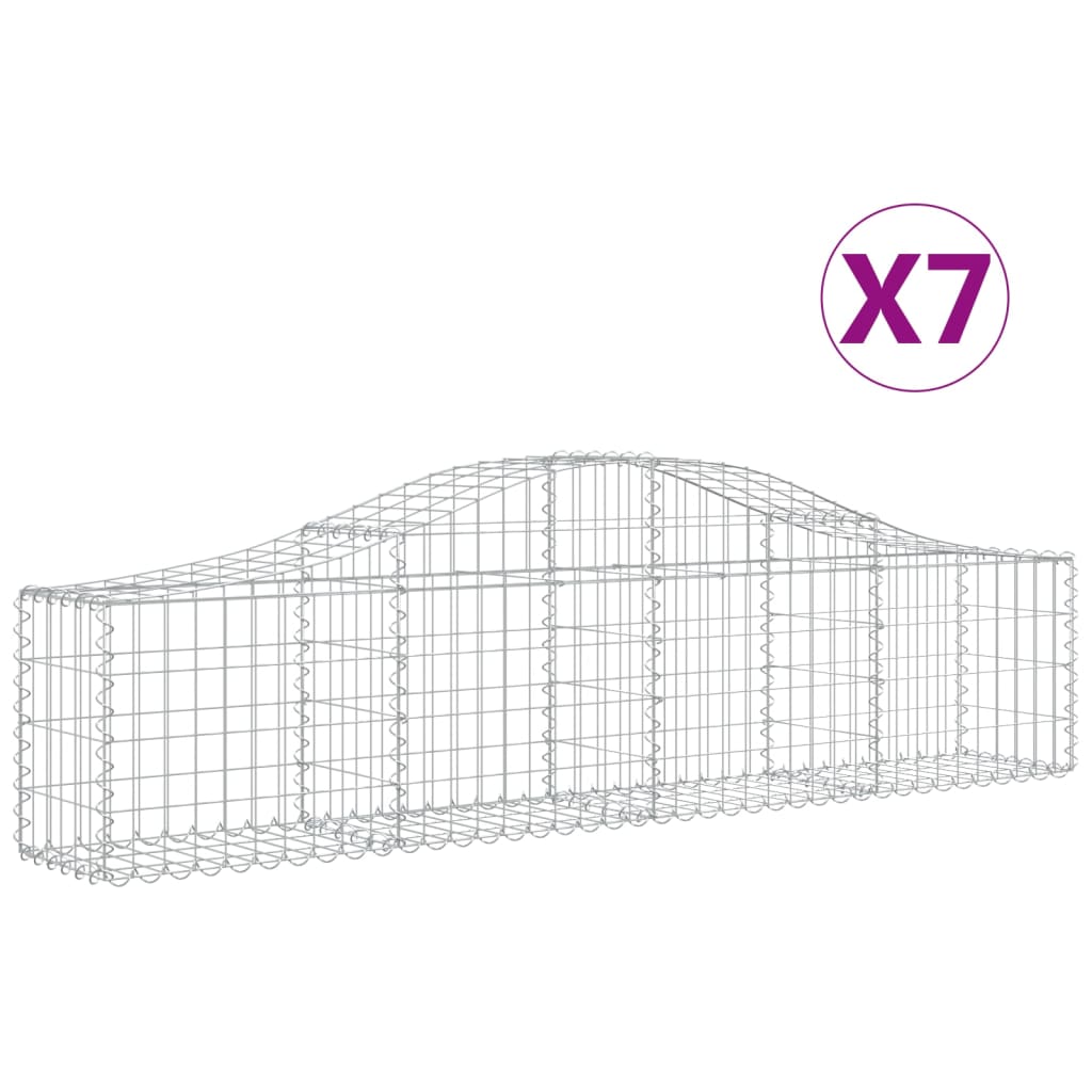 Vidaxl Schans kurver 7 st Vaulted 200x30x40 60 cm galvanisert jern