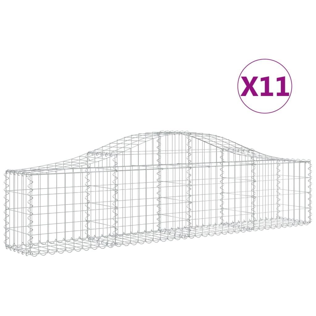 VidaXL Schans baskets 11 st vaulted 200x30x40 60 cm galvanized iron