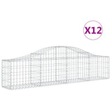 Vidaxl Schans kurve 12 st hvælvede 200x30x40 60 cm galvaniseret jern