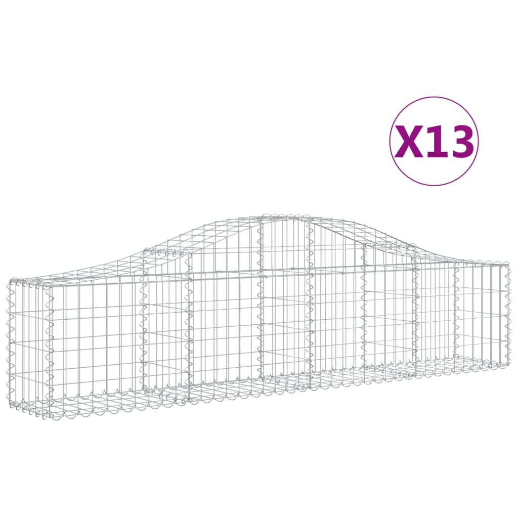 Vidaxl Schans kurver 13 St Vaulted 200x30x40 60 cm galvanisert jern