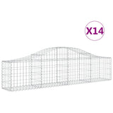 Vidaxl Schans baskets 14 st vaulted 200x30x40 60 cm galvanized iron