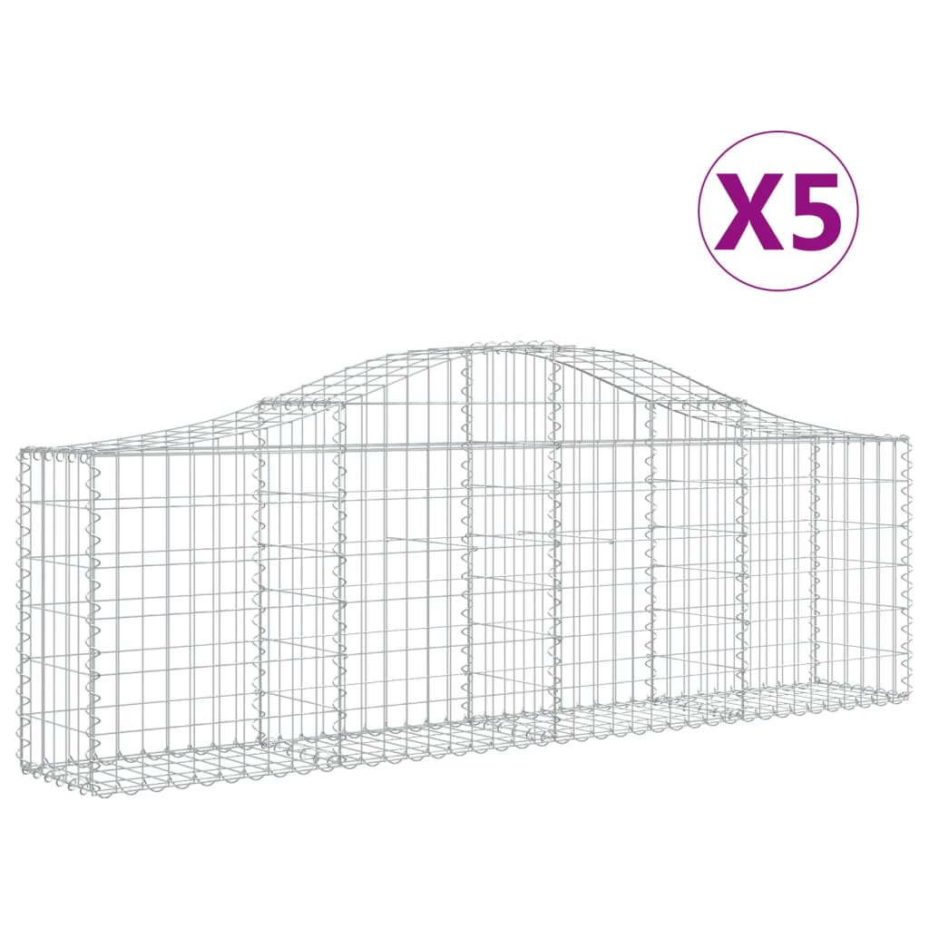 Vidaxl Schans baskets 5 st vaulted 200x30x60 80 cm galvanized iron