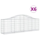 Cestas Vidaxl Schans 6 st 200x30x60 80 cm de hierro galvanizado