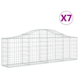 VidaXL Schans baskets 7 st vaulted 200x30x60 80 cm galvanized iron