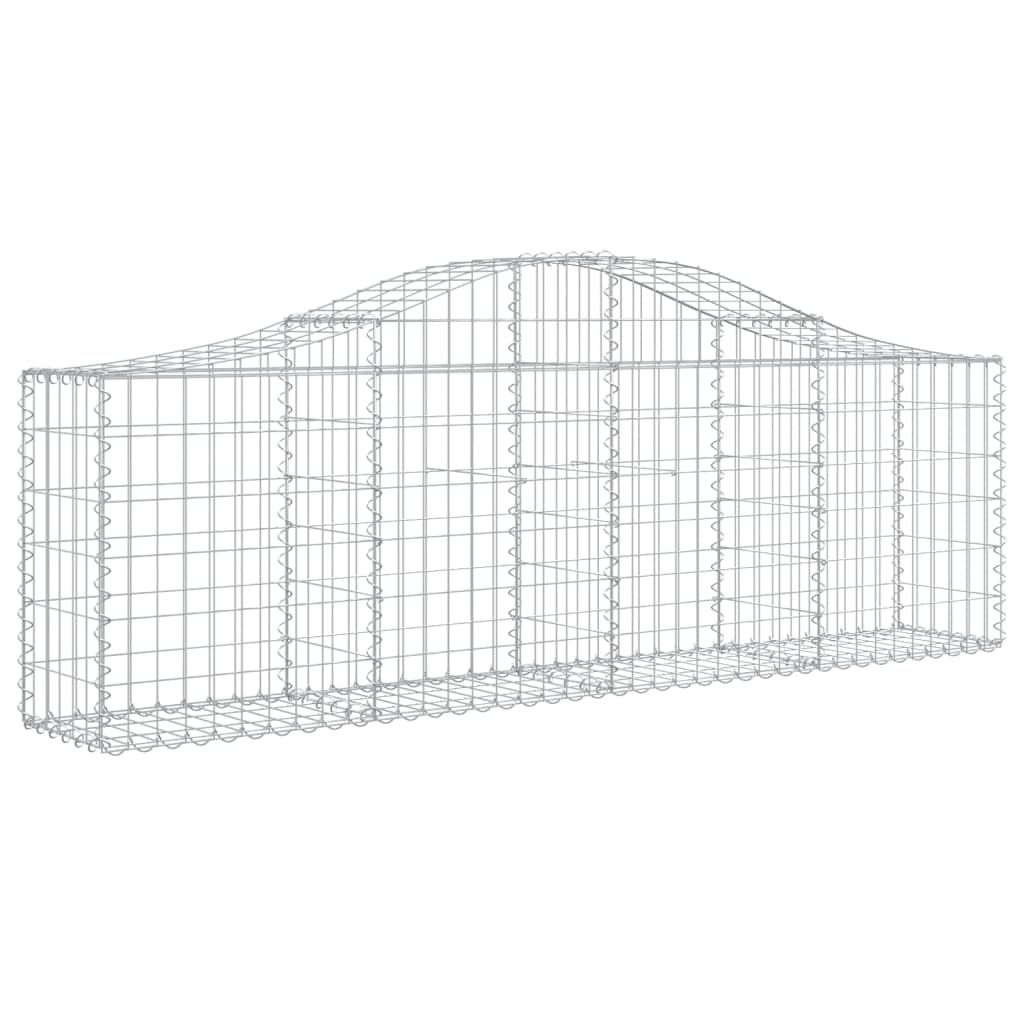 VidaXL Schans baskets 7 st vaulted 200x30x60 80 cm galvanized iron