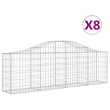 Cestas Vidaxl Schans 8 st 200x30x60 80 cm de hierro galvanizado