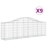 Vidaxl Schans kurve 9 st hvælvede 200x30x60 80 cm galvaniseret jern