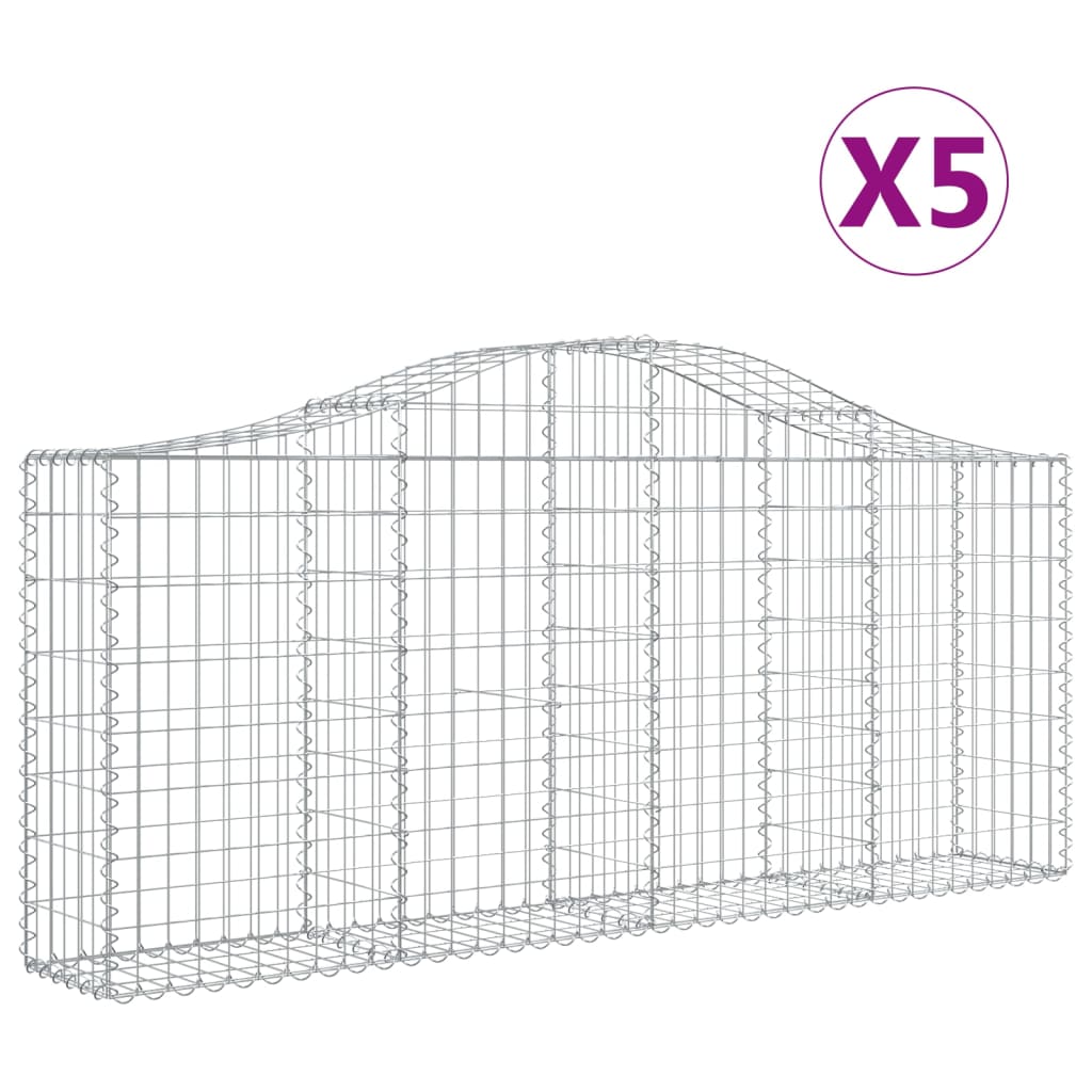 Vidaxl Schans kurver 5 st Vaulted 200x30x80 100 cm galvanisert jern