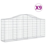 Vidaxl Schans kurve 9 st hvælvede 200x30x80 100 cm galvaniseret jern