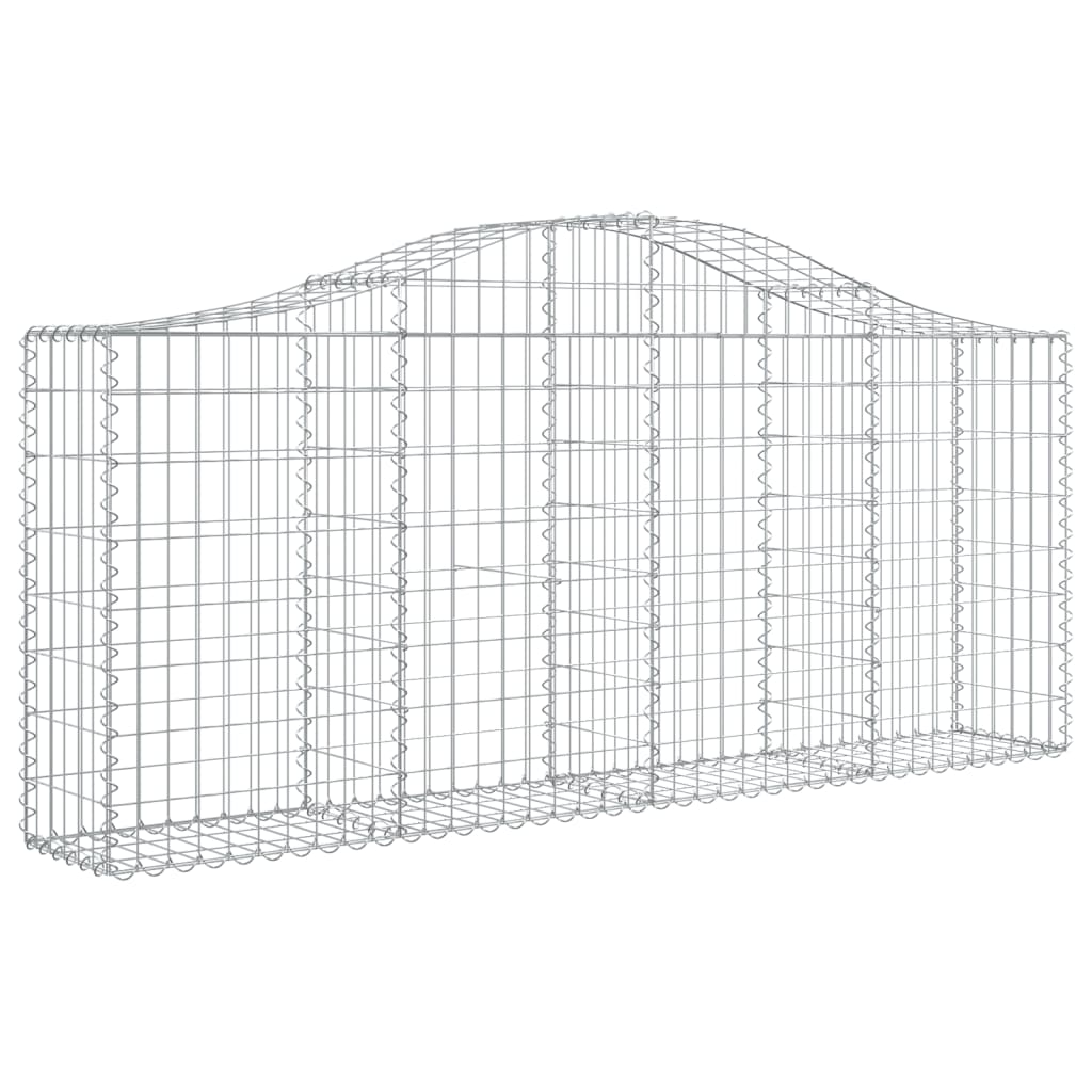 VidaXL Schans baskets 9 st vaulted 200x30x80 100 cm galvanized iron